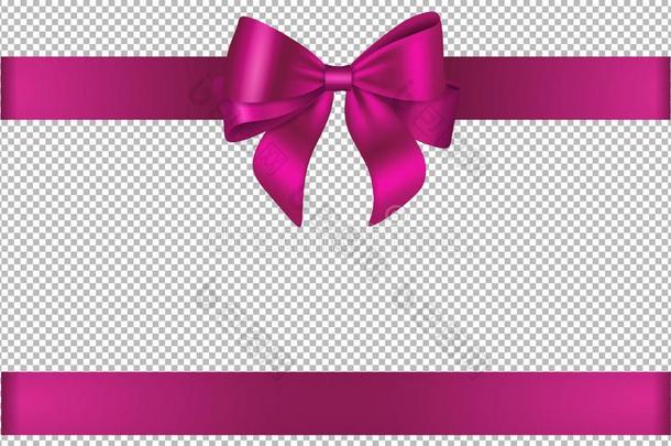 粉红色的弓和带为圣诞节和生日装饰