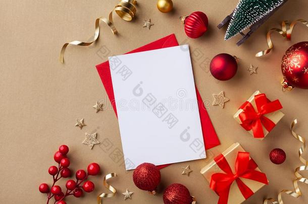 空的纸空白的为圣诞节或新的年招呼卡片.赠品