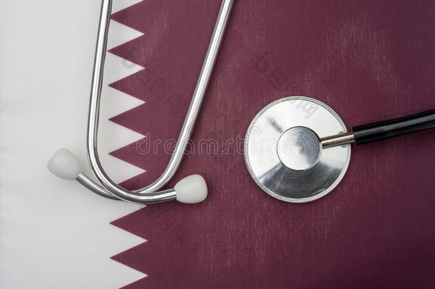 旗关于<strong>卡塔尔</strong>和听诊器.指已提到的人观念关于医学