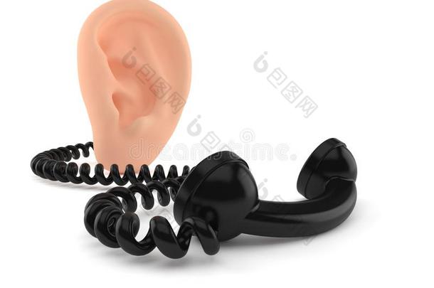 耳朵和电话电话听筒