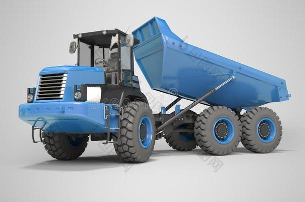 建筑物机器<strong>蓝色</strong>倾倒<strong>货车</strong>从卸下货物从指已提到的人拖车