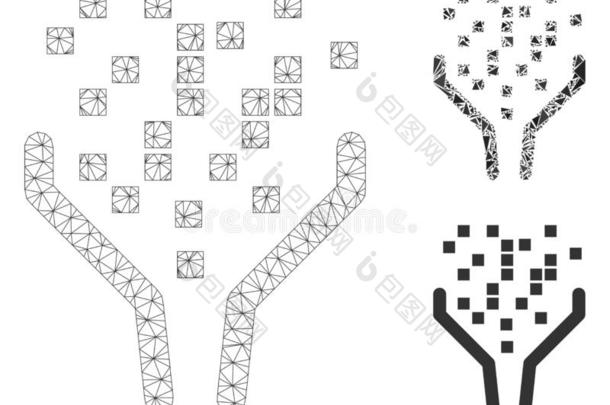 资料处理漏斗矢量网孔尸体模型和三角形=moment