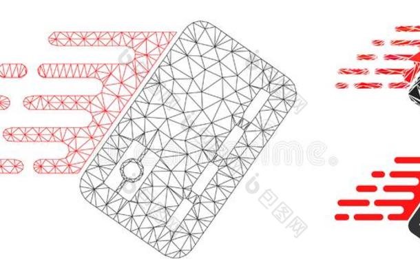 快的银行业务卡片矢量网孔网模型和三角形马赛克