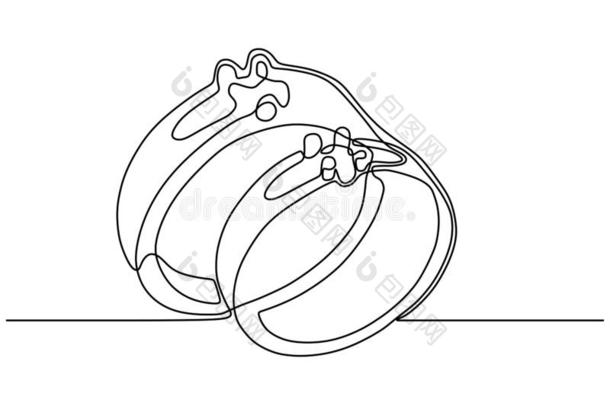 对戒指num.一线条绘画.爱和结婚象征关于戒指s