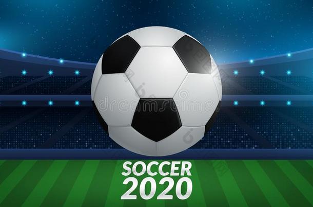 足球2020世界锦标赛杯子背景足球.矢量我