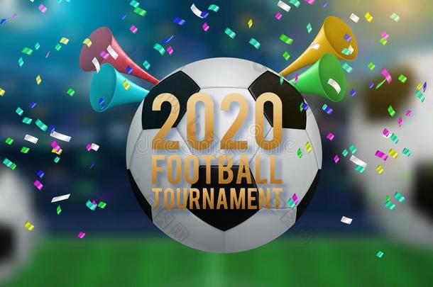 足球2020<strong>世界锦标赛</strong>杯子背景足球.矢量我