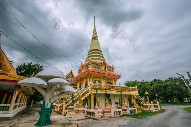 泰国或高棉的佛教寺或僧院皮带孔,砍伐布里省份泰国