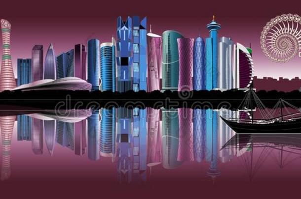 多哈城市首都关于卡塔尔地平线