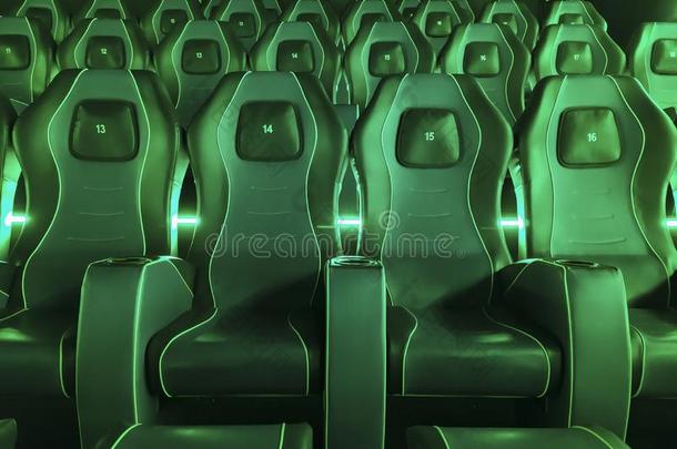 电影院现代的席位关-在上面