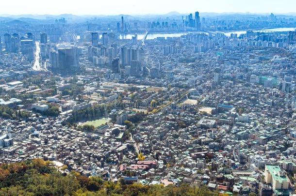 在上面看法关于首尔城市从首尔塔