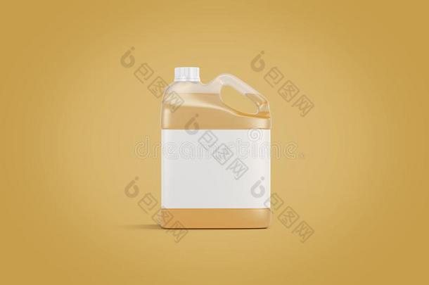 空白的透明的塑料制品小罐和果汁愚弄在上面,黄色的波黑
