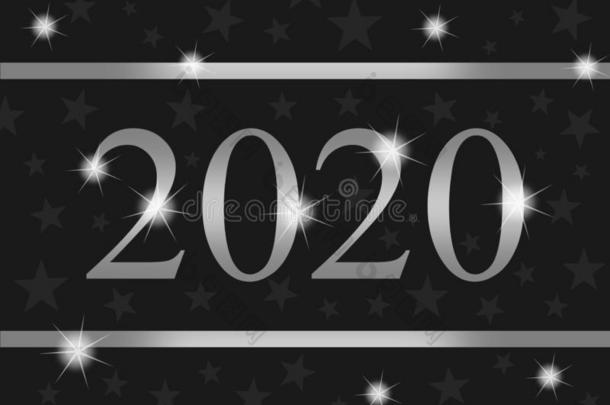 节日的新的年2020样板和银算术,电工和英文字母表的第19个字母