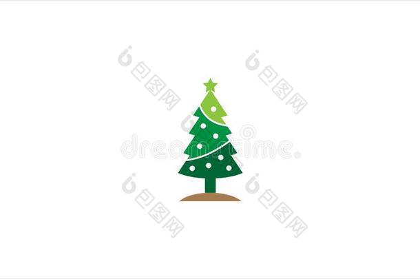 圣诞节树线条偶像装饰针叶树out线条和满的英语字母表的第22个字母