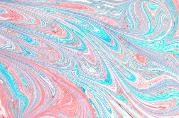 粉红色的,蓝色和金玛瑙波纹波纹波纹模式.苍白的美丽的大理石