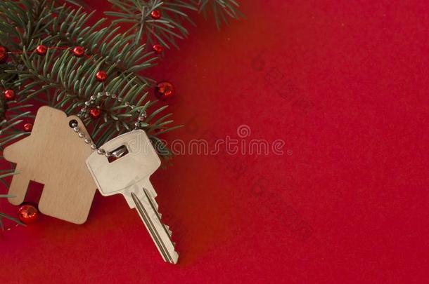 圣诞节装饰:装饰的房屋和<strong>钥匙</strong>向指已提到的人锁.集中<strong>起来</strong>的