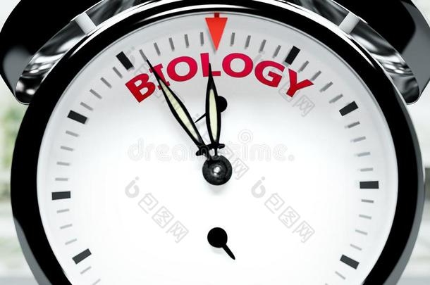 生物学立刻,几乎在那里,采用短的时间-一钟象征一