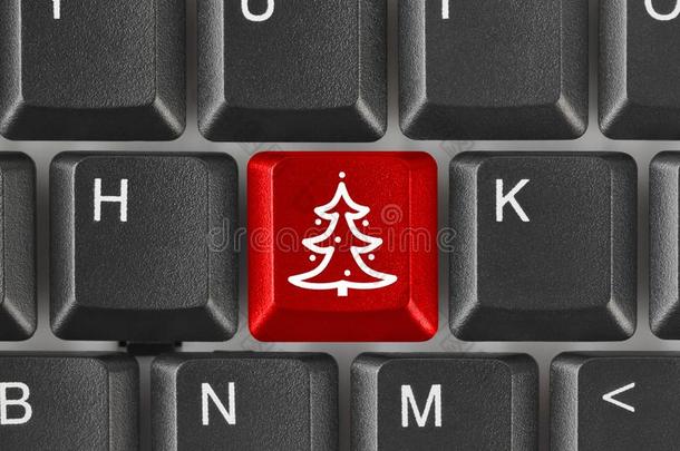计算机键盘和圣诞节树钥匙