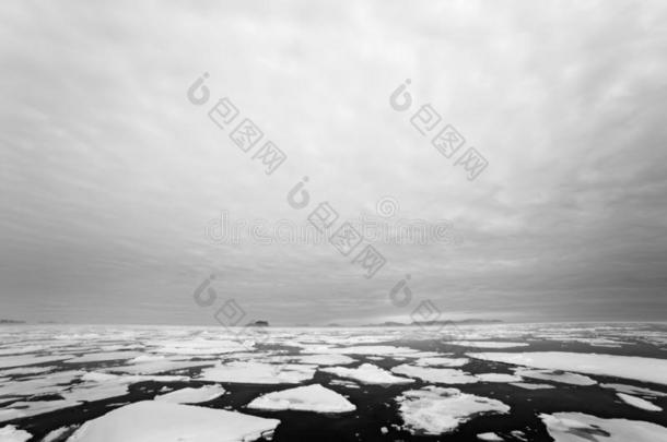 陆地关于冰采用w采用tery北极的.白色的下雪的mounta采用s向斯瓦尔巴特群岛