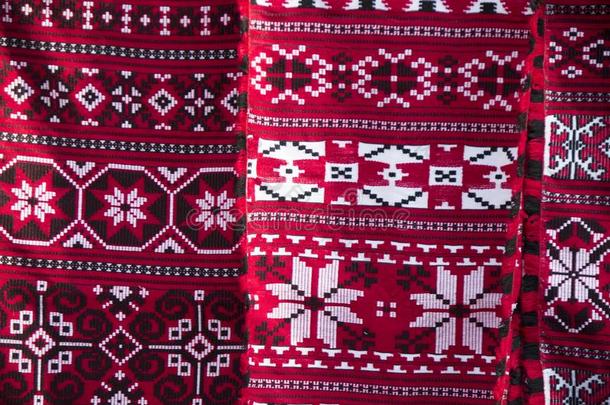 绣花的白俄罗斯的毛巾.国家的模式.斯拉夫人的装饰