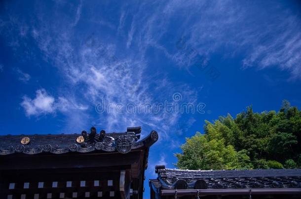 日本人庙屋顶建筑学再来一次一蓝色天