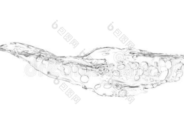 隔离的透明的溅起关于水溅起ing向一白色的b一ckgr