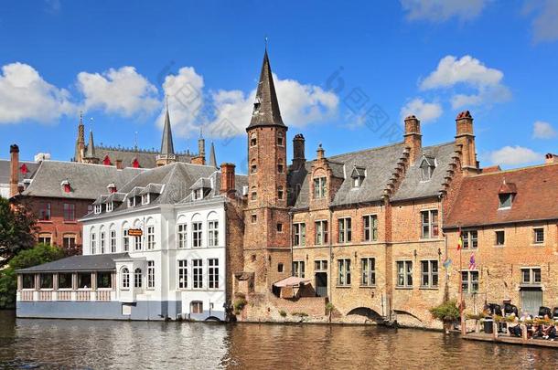 大腿河运河在近处<strong>粉色</strong>阴影地区,=Bruges,比利时