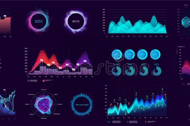 详细的信息图表,科技用户界面