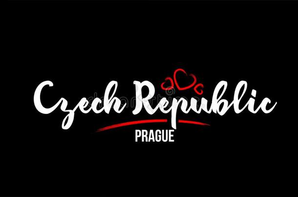 捷克人共和国国家向黑的背景和红色的爱心一