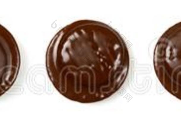 圆形的巧克力迦法柑桔蛋糕或饼干饼干满的和自然的