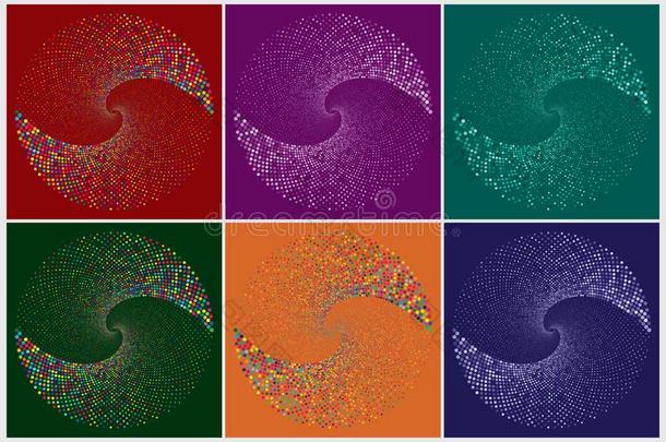 有点的半音矢量螺旋颜色模式或质地放置