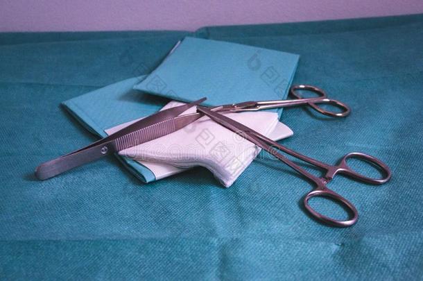 医学的设备,剪刀和纱布