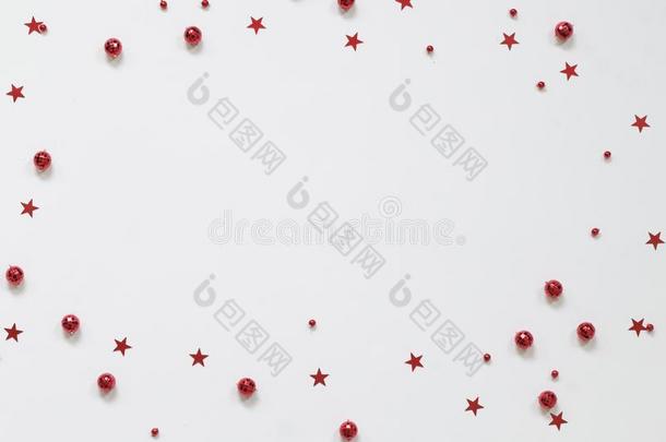 圣诞节背景和空间为文本-红色的装饰向whiteiron白铁