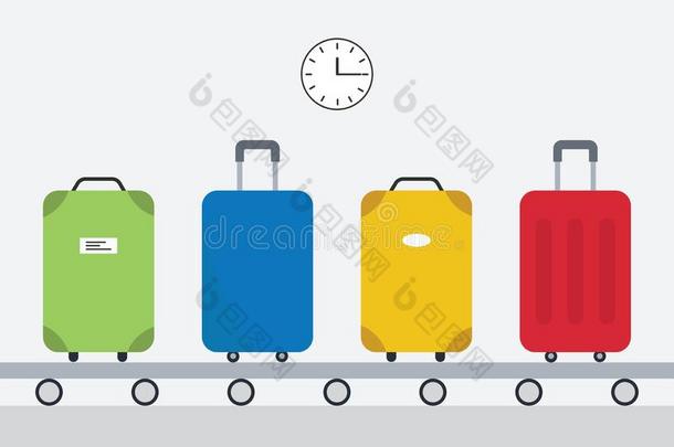 旅行袋采用机场.假期时间和旅游袋.有色的