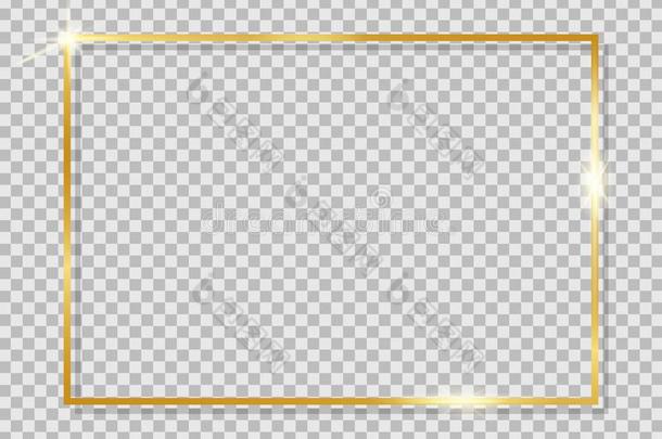 金发光的框架.金en奢侈现实的正方形边.现代的