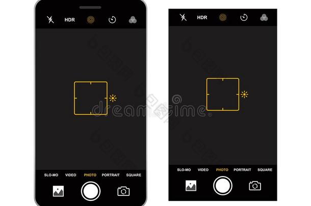 智能手机照相机取景器样板.照相机记录.矢量