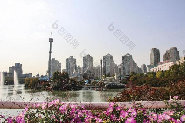 首尔,南方朝鲜-十月22,2019:住宅的高的-上升布伊