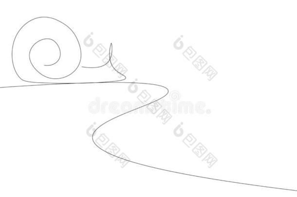 连续的线条绘画蜗牛num.一线条绘画矢量