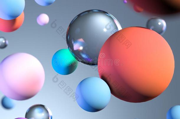 关在上面关于多彩的透明的有光泽的和不光滑的玻璃球
