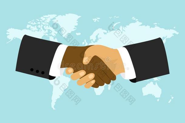 握手.伙伴关系,协定,合作.国际的日分
