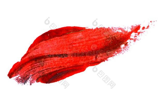 富有色彩的口红弄脏涂抹隔离的向白色的背景.COSM