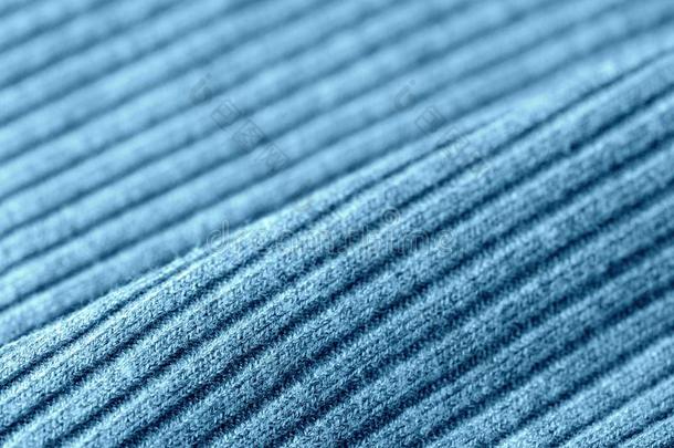 针织品质地特写镜头.纺织品背景蓝色颜色某种语气的