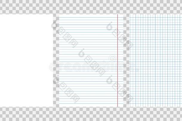 现实的正方形的和有衬里的纸纸关于笔记簿或<strong>典范</strong>的