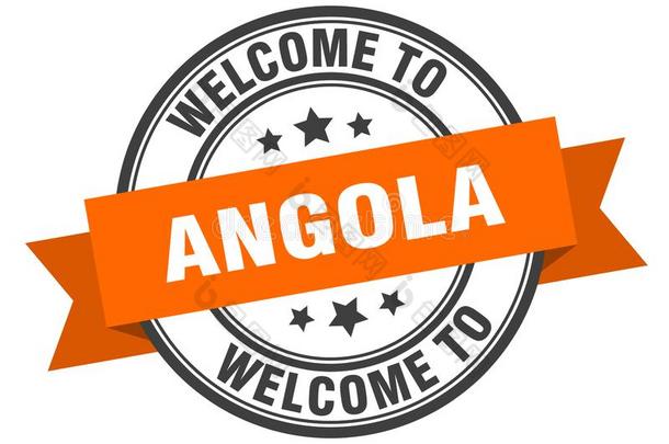 欢迎向安哥拉棉毛呢.欢迎向安哥拉棉毛呢隔离的邮票.