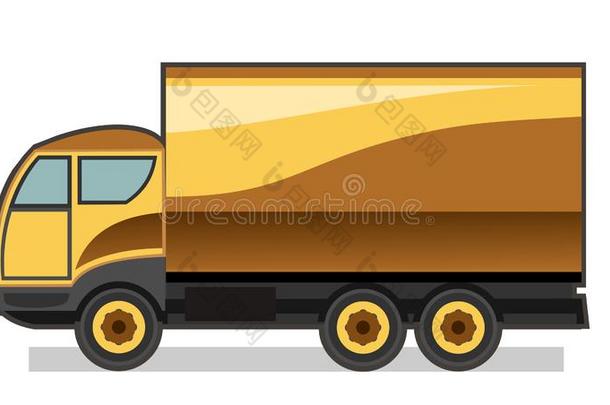 小的汽车货车.矢量.漫画.平的.一小的货车为反式
