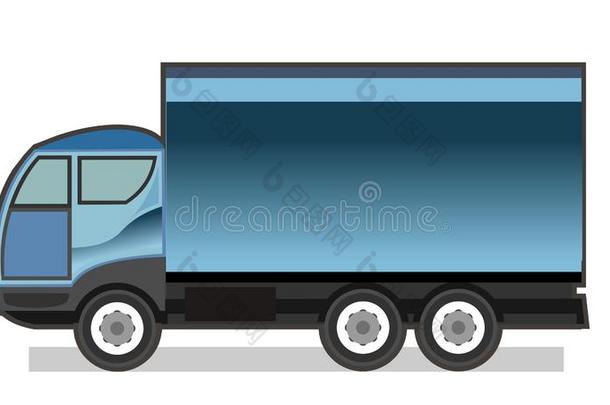 小的汽车货车.矢量.漫画.平的.一小的货车为反式