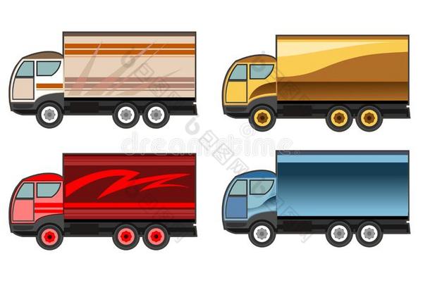 小的汽车货车.放置.矢量.漫画.一小的货车为transparent透明的
