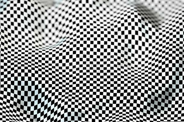 黑的和白色的变形的方格图案板和深度关于田埃菲克