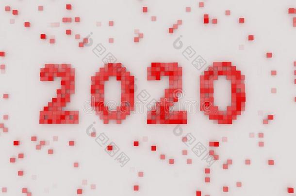 红色的文本2020采用像素艺术3英语字母表中的第四个字母致使说明