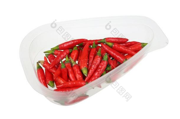 每日的食物产品-荚关于超级的热的红色的辛辣的微型计算机红辣椒活力