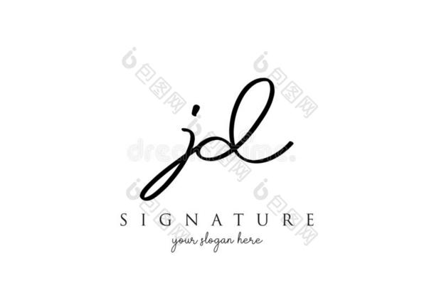 jd<strong>公司</strong>最初的书法<strong>签名</strong>标识样板矢量.